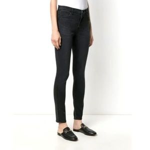 J BRAND Women's Black Maria High Rise Denim Skinny Jeans Dark Wash SZ 26